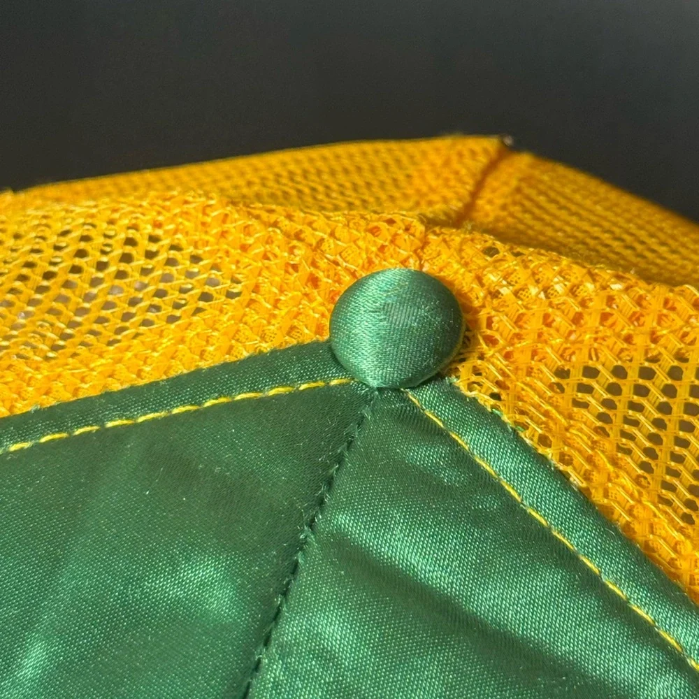 Y2K ROXY Green Satin Mesh Snap‎ Back Hat One Size